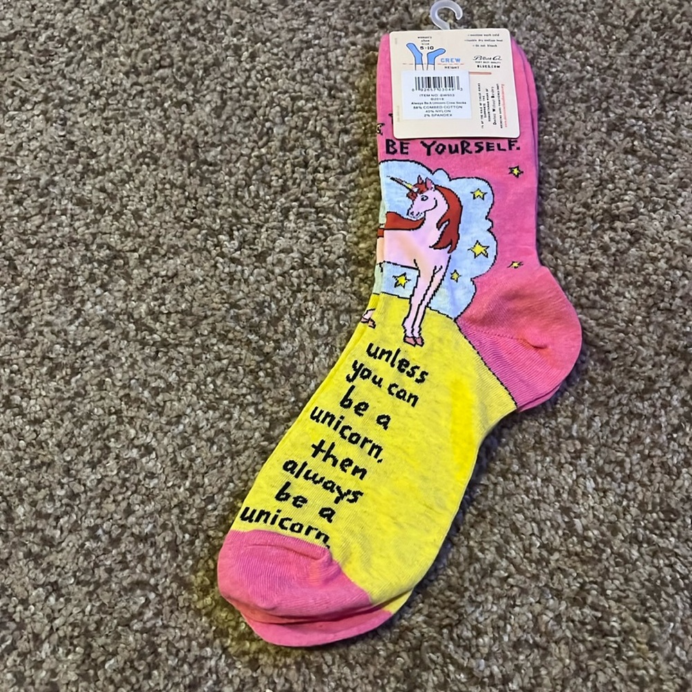 NWT Blue Q Always Be a Unicorn Socks Women’s US Sz 5-10